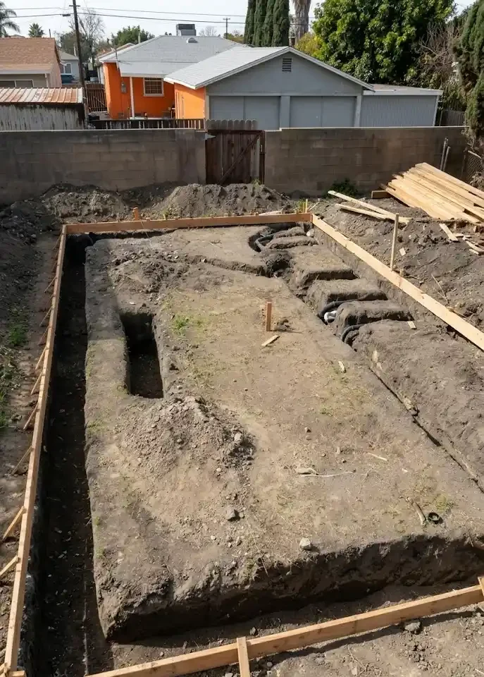 ADU Foundation Work for Additions and Backyard Units.