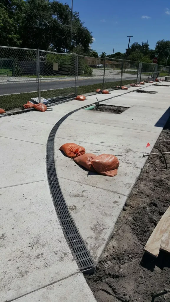 Concrete Built Around Slope, Drainage, and Daily Use