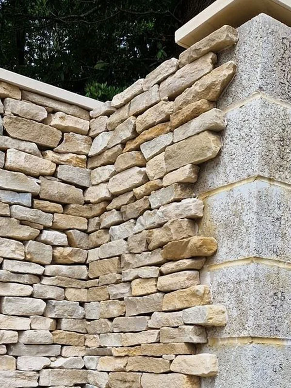 Stone Work Connected to Concrete Surfaces