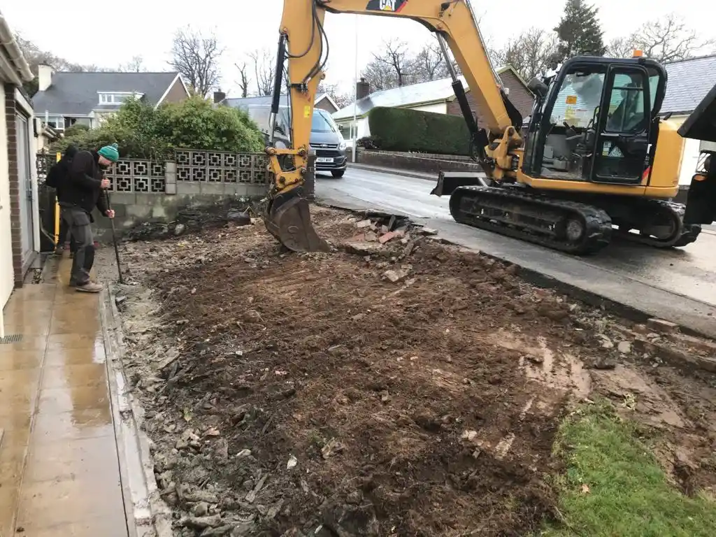 Concrete Removal Before Grading and Drainage Work Service.