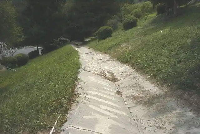 Concrete Work Built Around Slope and Drainage