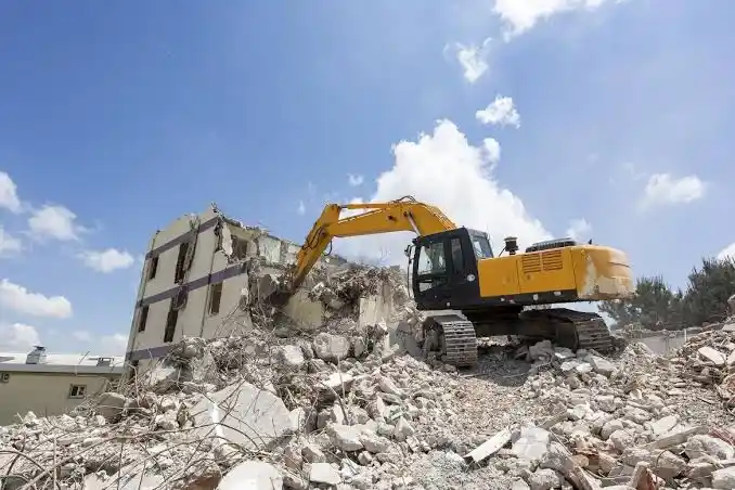 Demolition Before Stone Work Replacement.