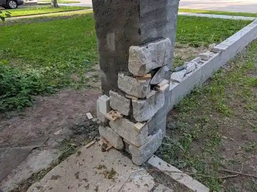 Stone Work Connected to Concrete Surfaces.